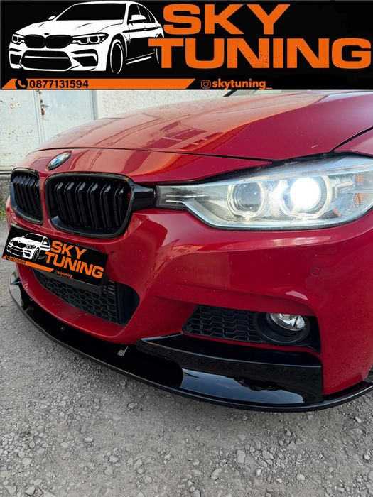 Преден лип спойлер – BMW 3 Series F30/F31 за M-Tech броня, черен, бмв ф30/ф31 м тех лип нож lip noj