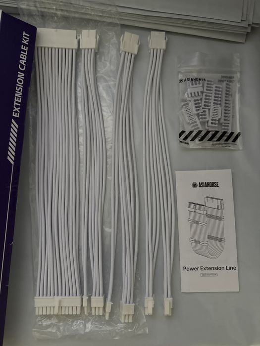 Cablu kit extensie sursa alimentare PC Desktop Calculator PSU GPU Asiahorse30 cm,24PIN,8PIN (1 x 4+4,2 x 6+2) prelungitor 16AWG manson kit pieptene