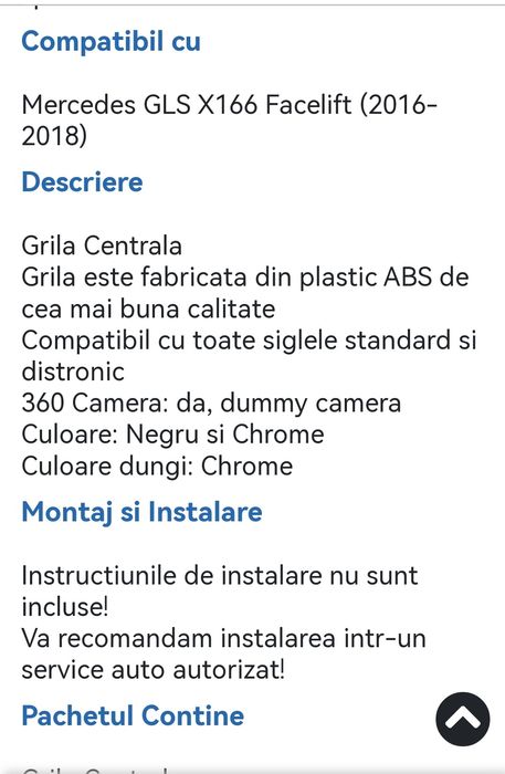 Grila centrala Mercedes-Benz X166