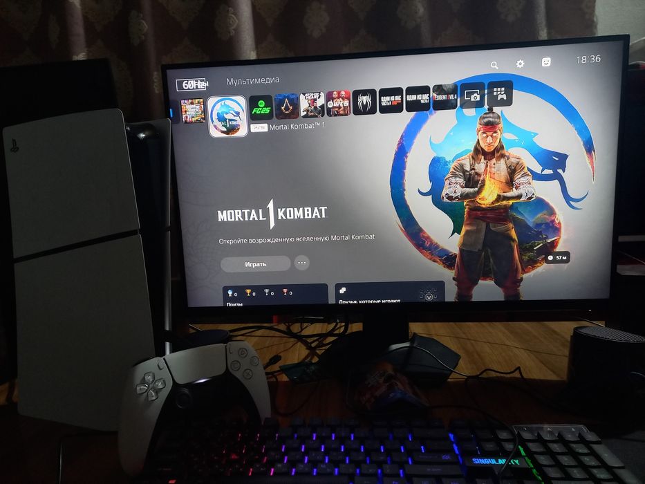 PS5 slim ideal original djoystik bor o'yinlar yozilgan karobka dakumen