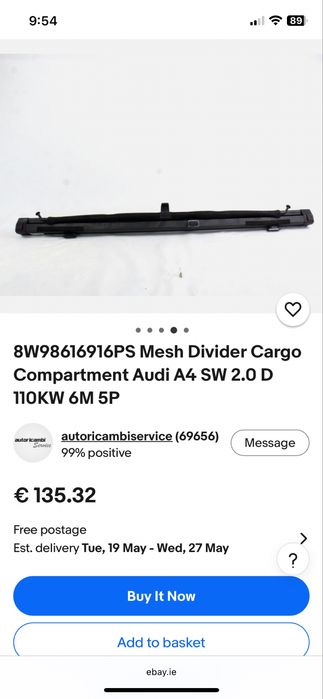 Мрежа багажник ( Кучкарник ) за Audi A4 Avant B9, B9,5 A4 Allroad (от 2016 -2025 )