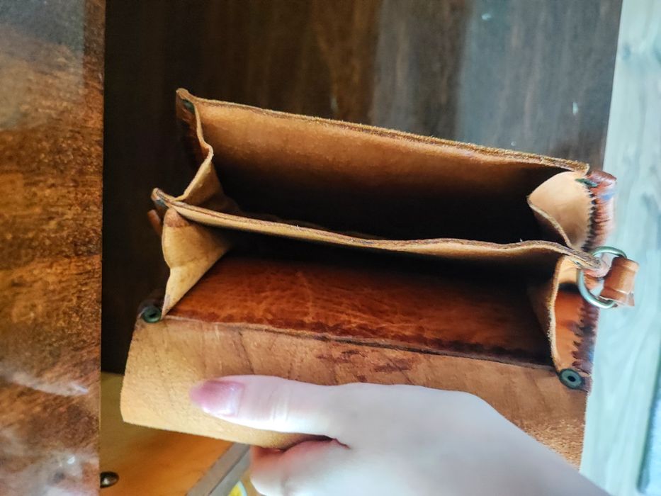 Дамска мароканска чанта от естествена телешка кожа