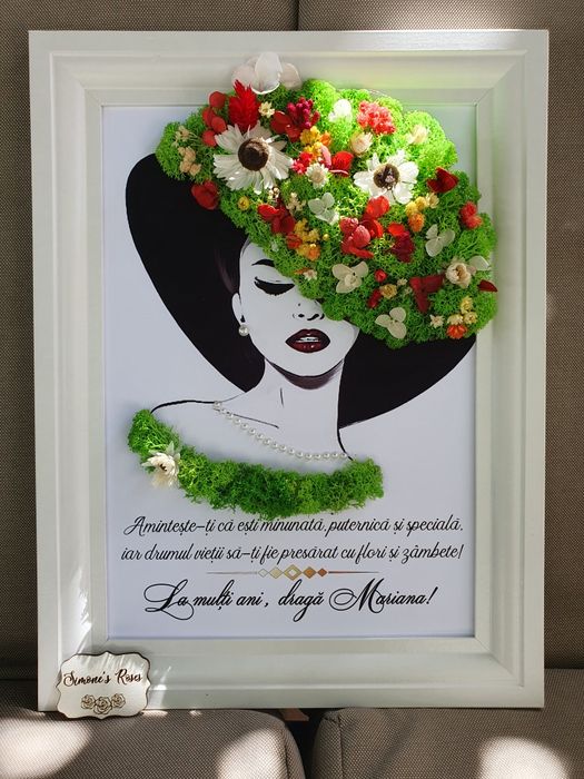 Cadouri -diverse modele tablouri cu licheni aniversare si decoratiuni