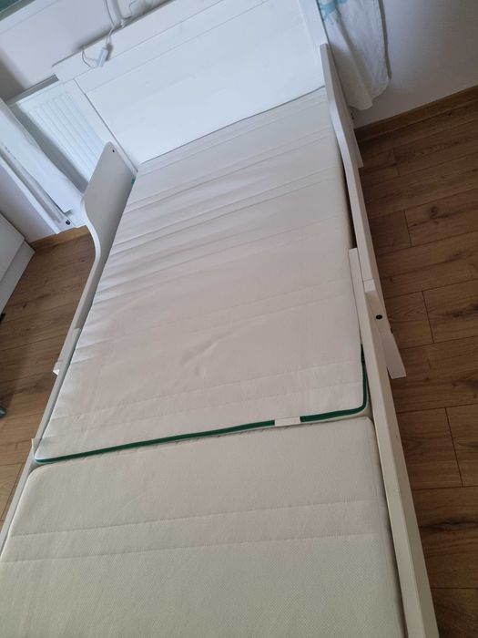 SUNDVIK Cadru pat extensibil+somieră, alb, 80x200 cm