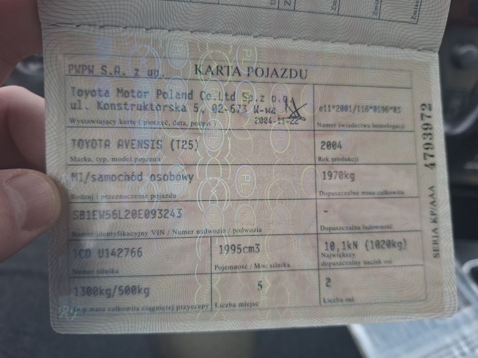 Toyota Avensis 2.0 D4D 5000 lei