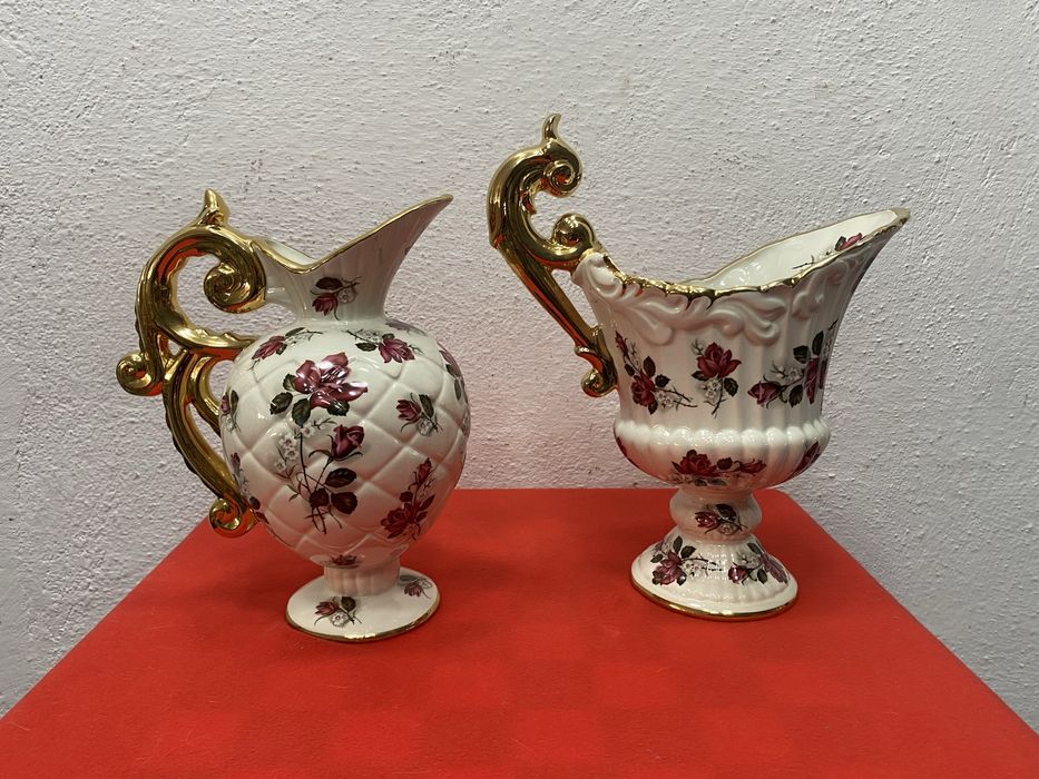 Чифт белгийски вази от порцелан на boch belgium ваза бох с цветя