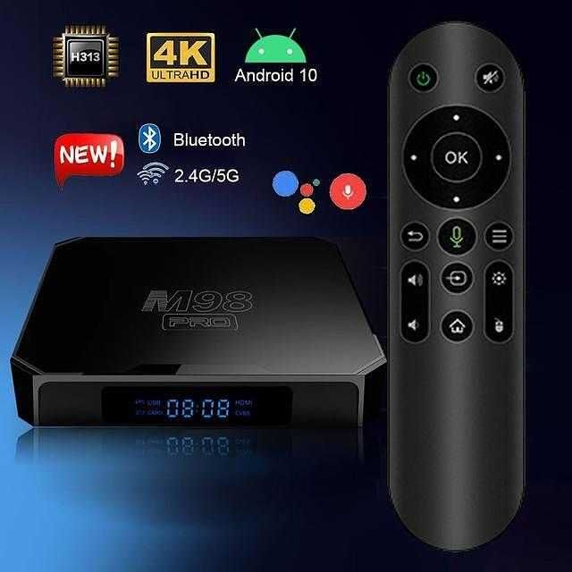 Тв Бокс M98 Pro And 10 Гласов контрол AllWinner H313 Най-новият 4K ATV