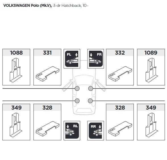 Багажник напречни греди THULE рейки VOLKSWAGEN Polo 3-врати след 2010