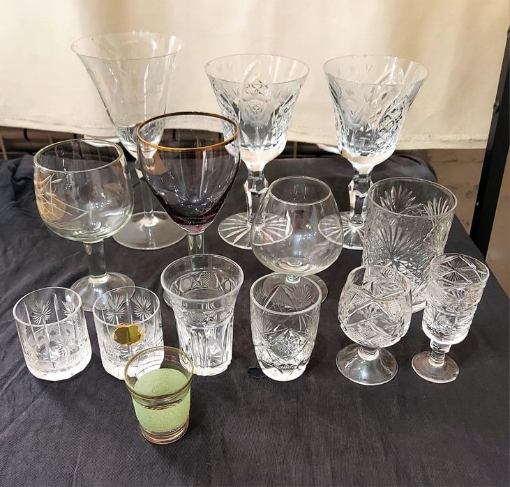 фужеры хрусталь и стеклоо по  5 шт