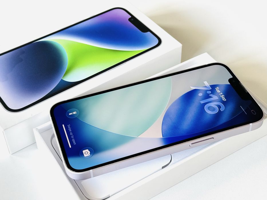 НОВ! Iphone 14 128GB Purple 100% Батерия! Гаранция 6 месеца