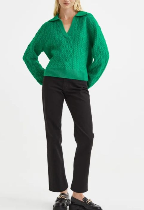 Пуловер H&M зелен