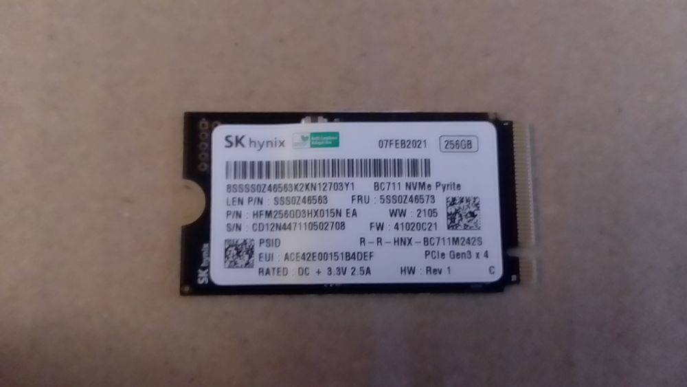 SSD NVMe SK Hynix 256gb 2242 3x4