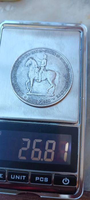 1 долар Лафайет с Вашингтон 1900г.Сребро