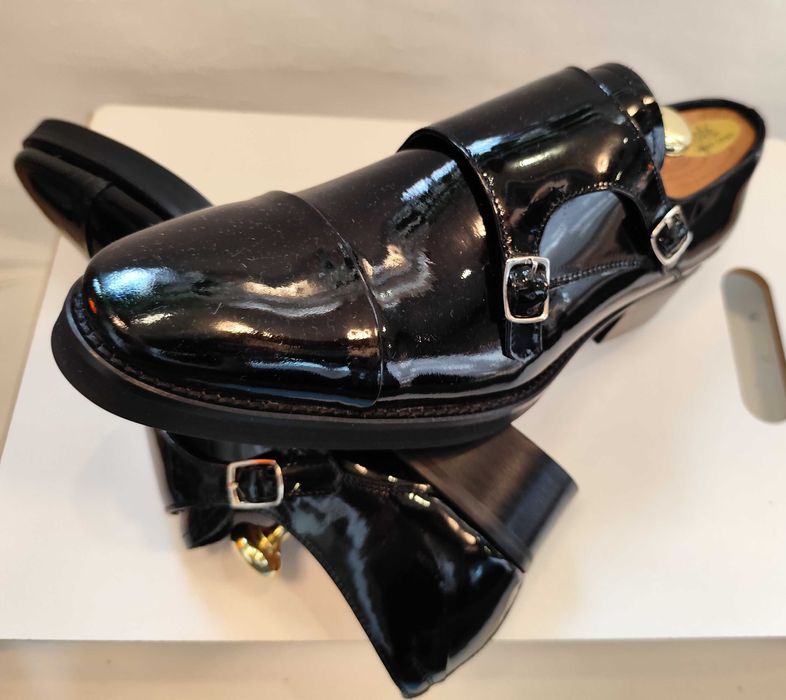 Pantofi double monk 42 de lux Sartoria Artigianale NOI piele naturala