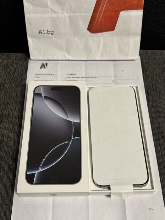 КАТО НОВ 256GB iPhone 16 Pro Max Гаранция A1 2027г. White | Бял