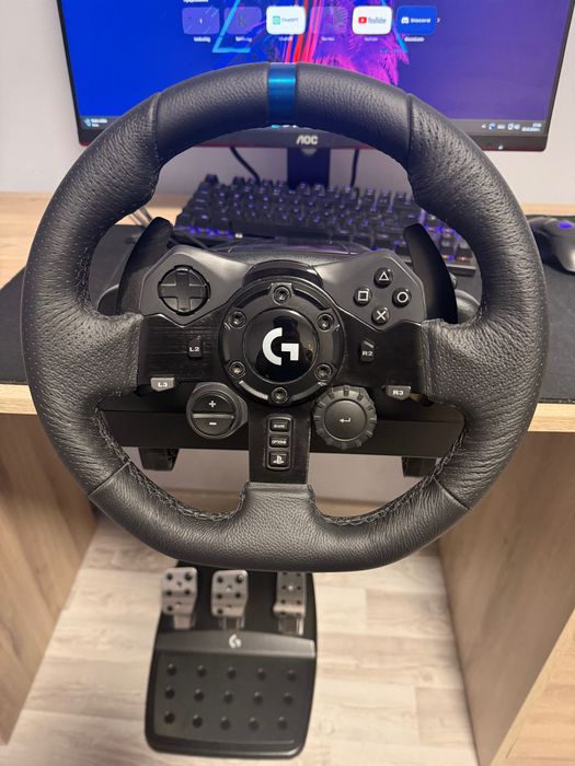 Logitech G923 – перфектно състояние, пълен комплект, с кутия