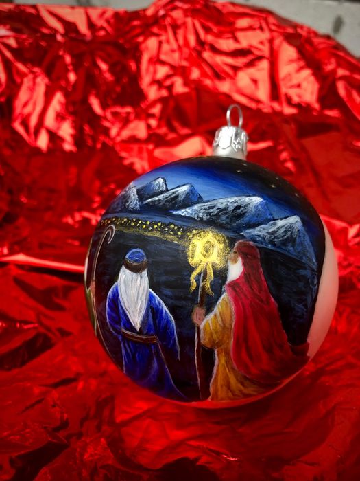 Glob de sticlă pictat manual- Cei trei crai de la Răsărit