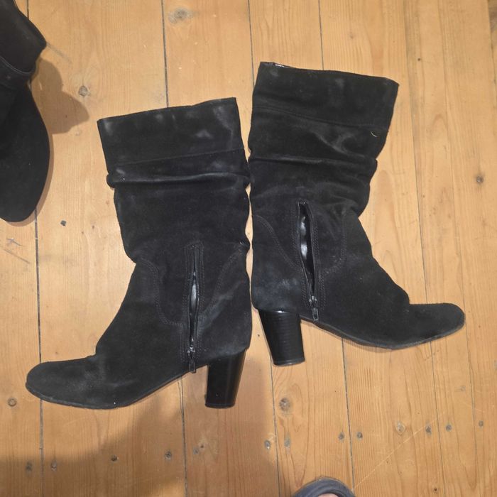 Botine cizme dama din piele întoarsă naturala Rizzoli