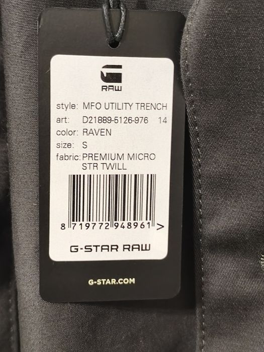 Trenci Bărbați G-Star Raw MFO Utility Trench – Mărimea S (Raven / Gri Închis)