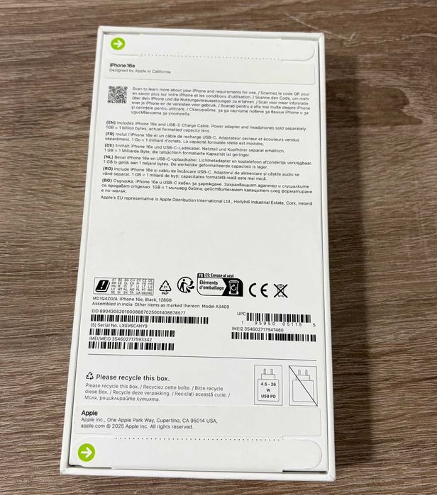 Apple iPhone 16e 128GB 36м гаранция