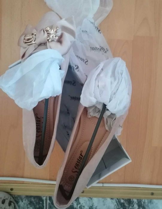 Balerini crem, noi, mărime 39