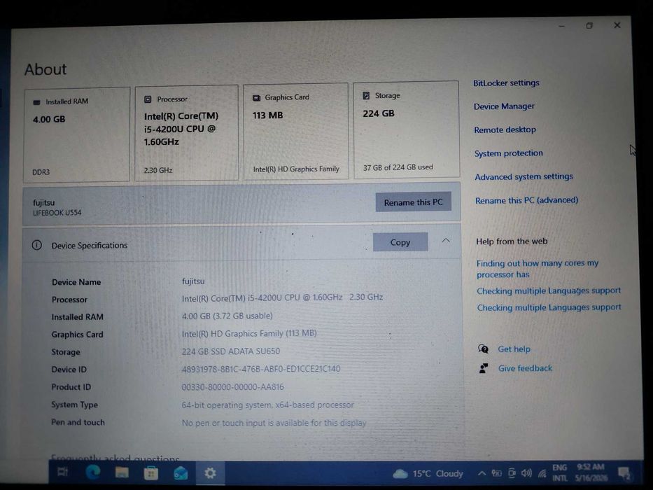 Fujitsu Lifebook U554