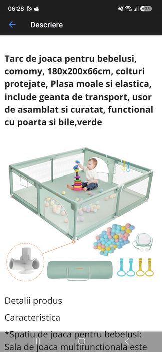 Tarc pentru copii, dim. 180/200/66