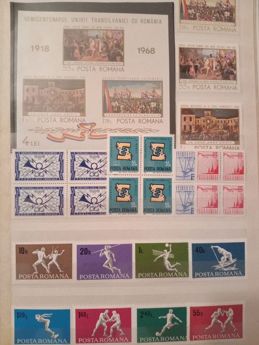 Clasor complet timbre românești noi (MNH) 1964-1969 - 14 pagini