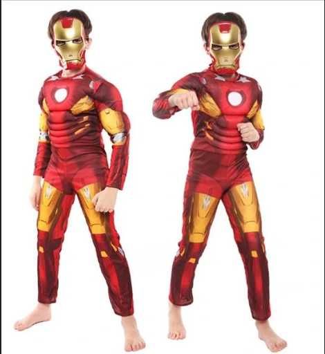 Детски костюм на Железния човек с мускули и маска + ПОДАРЪК йо йо