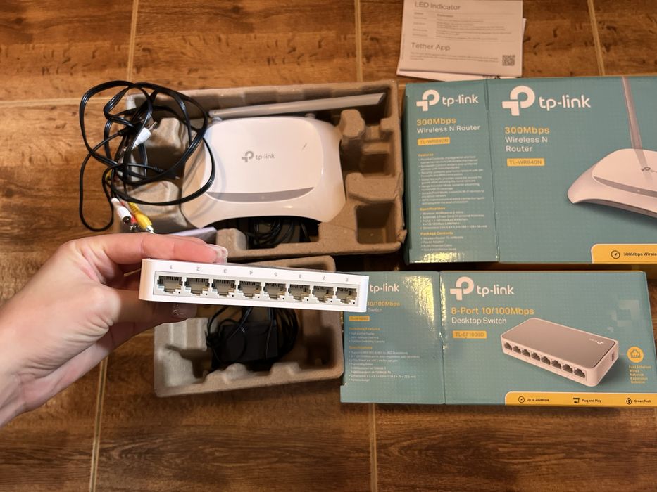 TP-link рутер TL-WR840N и switch TL-SF1008D