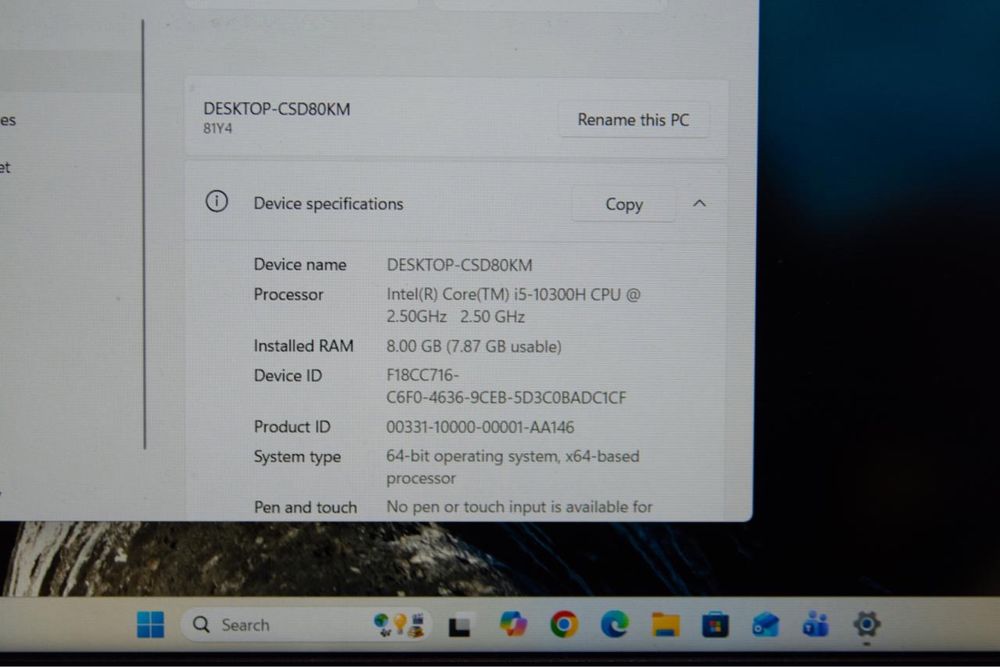Laptop Lenovo i5-10300H / 8GB RAM / SSD / NVIDIA / Windows 11