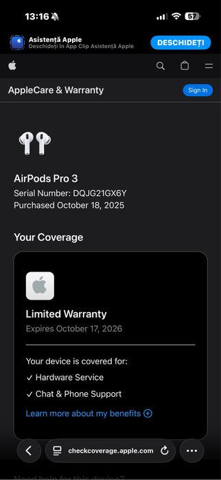 Casti Apple Airpods Pro 3
