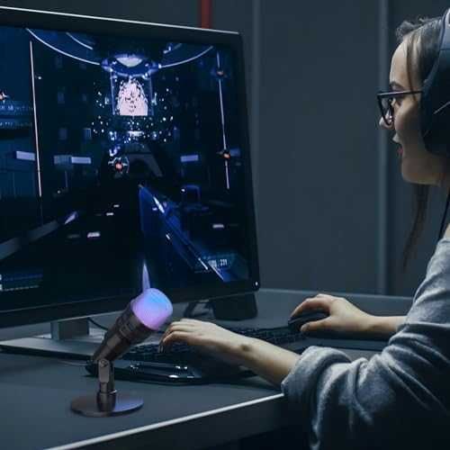 Нов USB кондензаторен микрофон RGB за PC Mac PS4 PS5 стрийминг подкаст YouTube