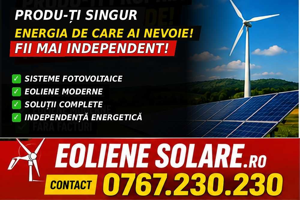 Panouri FOTOVOLTAICE, Panouri SOLARE, Turbine Eoliene - MOINEȘTI -