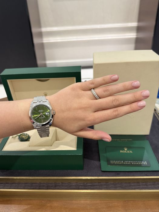 NEW Rolex Datejust 41mm Steel Green Arabic Dial Custom 126300
