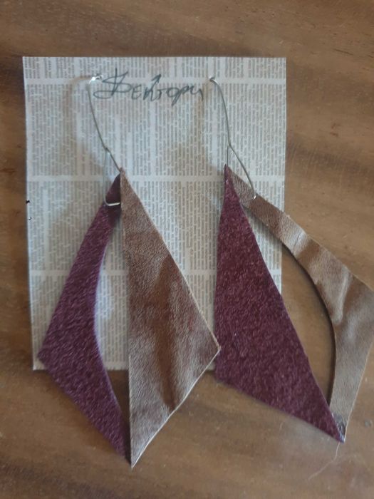 Ръчна изработка кожени обеци