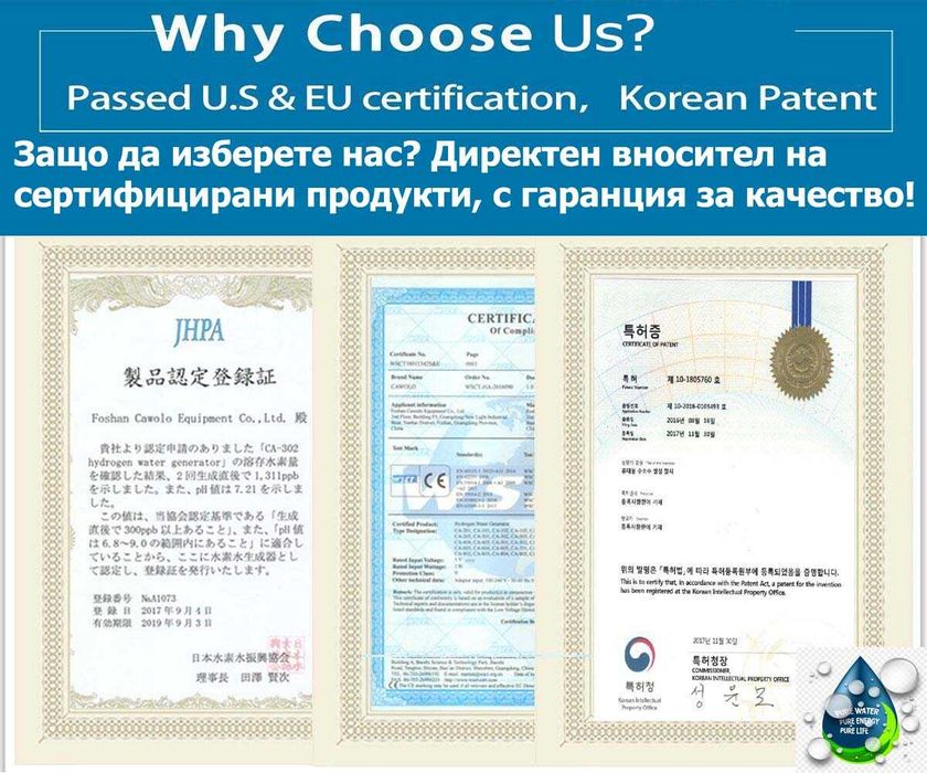 Машина Канген Бутилкa Водордна Вода Водород H2 Алкална PH:Модел: 2024.