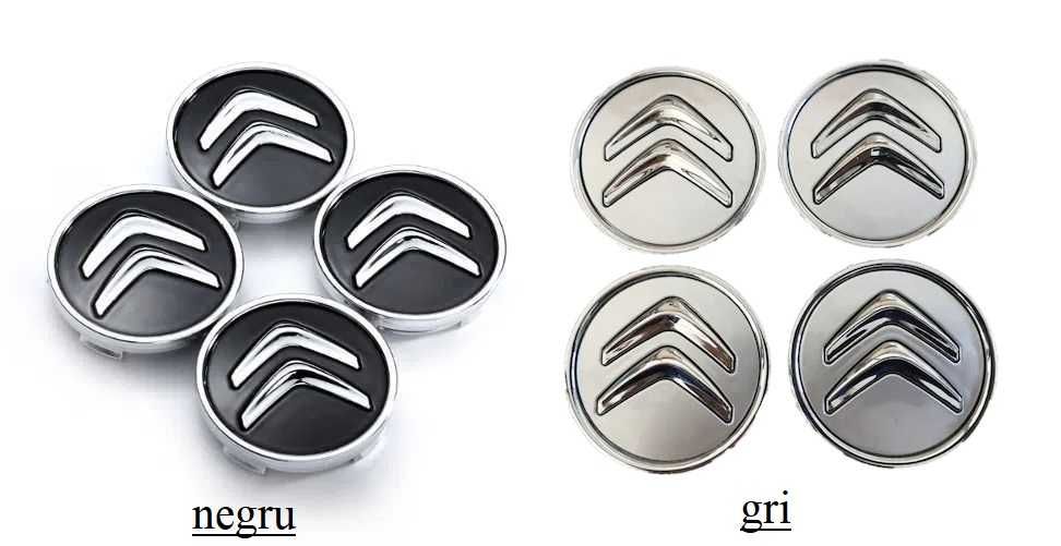 Set 4 capace jante aliaj Citroen 60mm, culoare negru gri
