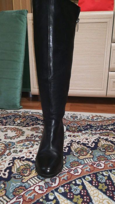 Сапоги жен.кожаные