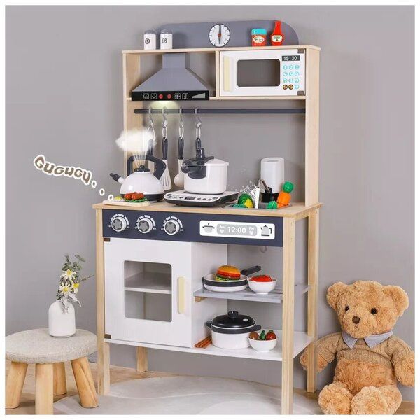 Кухня детская из дерева и мдф Милана озвученная течет вода