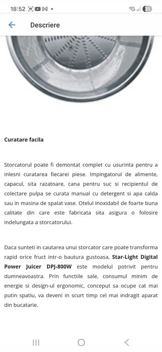 Storcator de fructe 800 w