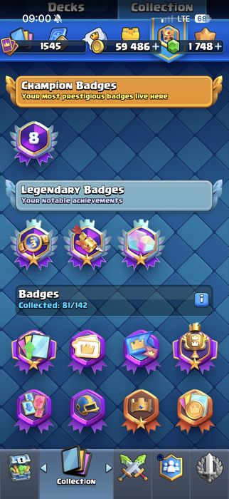 Clash Royale 11.5к | 122/123 карты | 1748 гемов | Max карты
