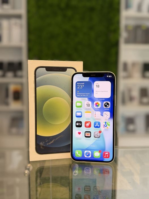 **ATSGSM.RO**iPhone 12 128GB Green/Baterie90%/Fact+Gar 12 luni