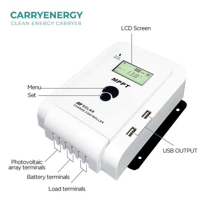 60a MPPT соларно зарядно - соларен контролер 12/24 v