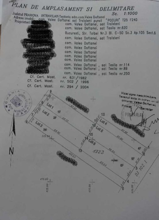 Teren 1237 mp Zona Poduri Trăisteni Prahova