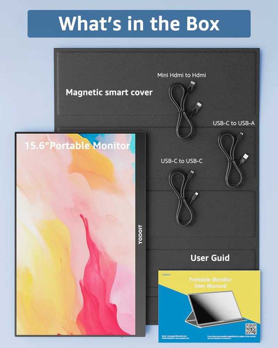 Преносим монитор 14 инча Yodoit 1080p FHD - USB-C и HDMI (Нов)