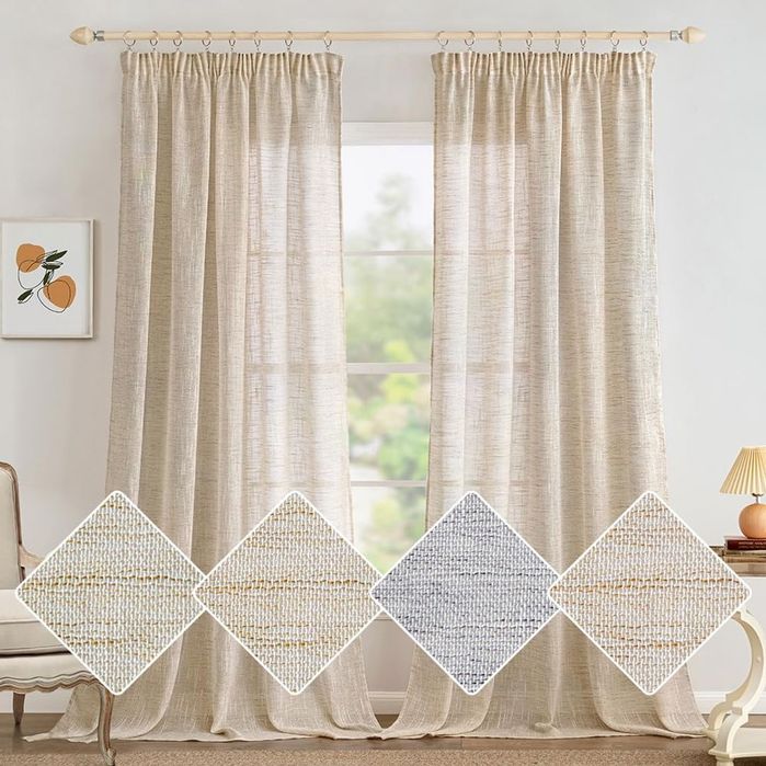 Perdele de in Dormitor Perdele de interior translucide cu panglica ond