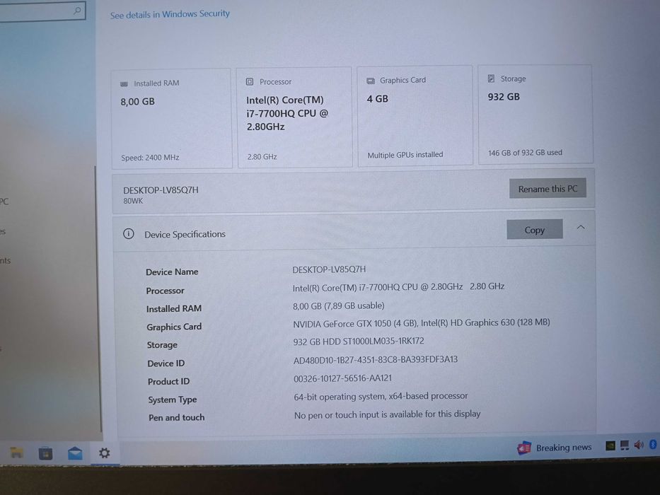 Laptop Gaming Lenovo Legion Y520-15IKBN