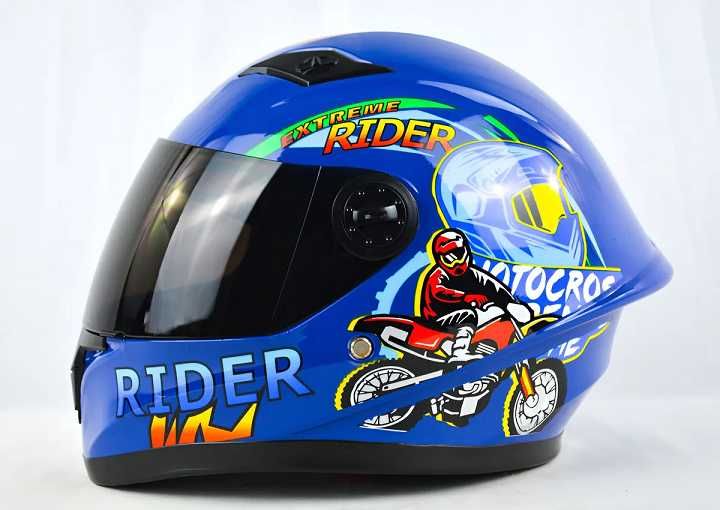 Детска каска Мотор/Мотопед/Вело/Скутер/Атв Шлем 3-ри цвята