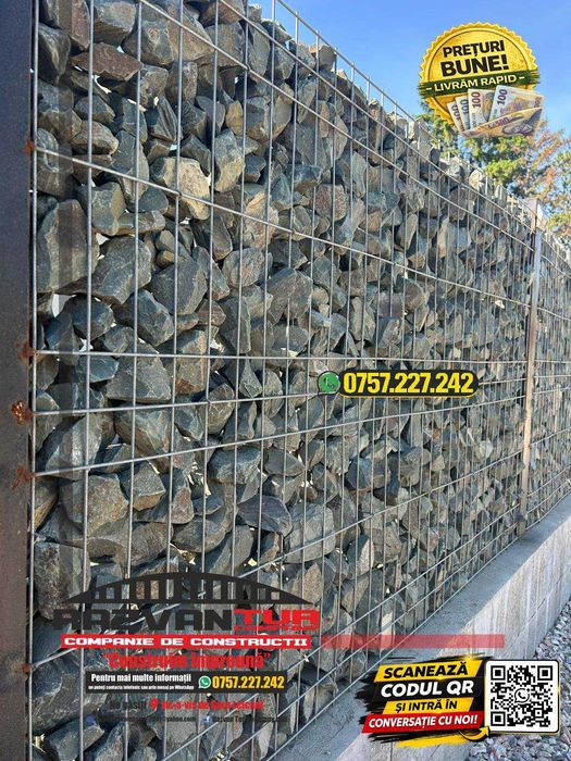 Piatra gard tip gabion Gri-antracit / Crem-bej dimensiune 63-90
